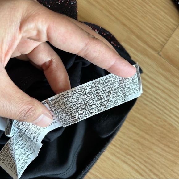 Forever 21 Black Shimmer Deep V-Neck Dress Medium - Picture 3 of 7